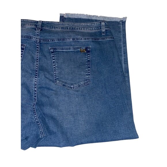 Michael Kors Womens Wide-Leg Frayed Hem Capri Jeans Size 24W Made In Colombia 98 - Picture 7 of 8